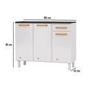 Ver imagem 4 de Balcão de Cozinha Modulado Diamante Smart 3 Portas e 1 Gaveta c/ Tampo 105cm Branco - Telasul