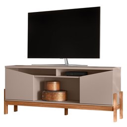 Rack Bancada Charlotte 1.65 Grigio/cinamomo Mel para Tv até 70” - Mobler - 1