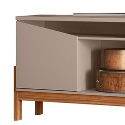 Rack Bancada Charlotte 1.65 Grigio/cinamomo Mel para Tv até 70” - Mobler - 2