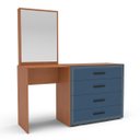 Ver imagem 2 de Cômoda Penteadeira Valência 4 Gavetas Espelho 149x160cm Azul/Freijó 250803