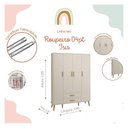Ver imagem 4 de Guarda Roupa Infantil 4 Portas 2 Gavetas Isis Areia Acetinado Pés Retrô Quarto de Bebê - Reller
