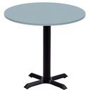 Ver imagem 1 de Mesa Ômega Ferro Preto 74 Cm (alt) Base em X Tampo Mdp Redondo 60 Cm (larg) X 2,50 Cm (alt) Cinza
