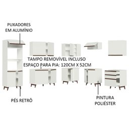 Armário de Cozinha Completa de Canto 462cm Branco Reims Madesa 01 - 5