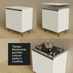 Armário de Cozinha Completa de Canto 462cm Branco Reims Madesa 01 - 10