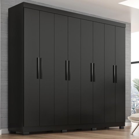 Guarda-Roupa Casal Lisboa 8 Portas 4 Gavetas com Pés