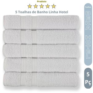 Kit 5 Toalhas de Banho para Hoteis Super Grossa Felpuda e Macias 100% Algodão Beka Luxo Branco