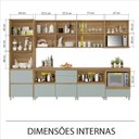 Ver mais imagens de Cozinha Modulada 7 Peças 9 Portas 8 Gavetas Ripado Nichos Forno e Micro Ondas Rainha 100 Mdf