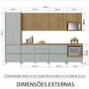 Ver imagem 7 de Cozinha Modulada 7 Peças 9 Portas 8 Gavetas Ripado Nichos Forno e Micro Ondas Rainha 100 Mdf