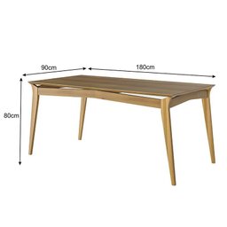 Mesa Sala Jantar Rubi 180x90cm com Pés de Madeira Maciça Imbuia - 2