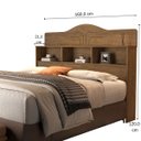 Ver imagem 3 de Cabeceira de Casal Box 1,60 Queen com Nichos Vivian:castanho