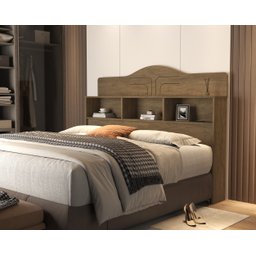 Cabeceira de Casal Box 1,60 Queen com Nichos Vivian:castanho - 2