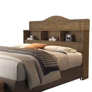 Cabeceira de Casal Box 1,60 Queen com Nichos Vivian:castanho