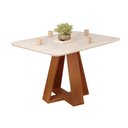 Ver imagem 3 de Mesa P/ Cozinha Kiara C/ Tampo Madeirado C/ Vidro Curvo 120x90cm Cedro/quartzo - Dj Móveis