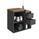 Ver imagem 5 de Balcão Gabinete de Banheiro Suspenso com 1 Porta e 2 Gavetas 60cm Multimóveis Crart-BAL012 Grafite