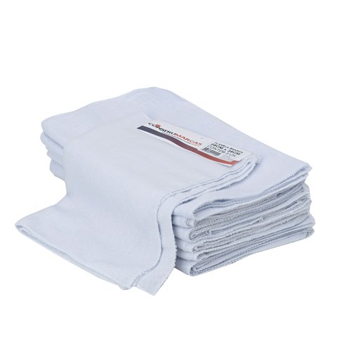 Kit 12 Flanela Branca Multiuso 25cm X 35cm - Construmarcas