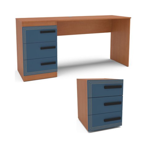 Conjunto de Escritório Escrivaninha 163cm e Mesa Auxiliar 40cm Valência Politorno Móveis