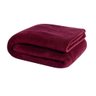 Manta Casal Padrão Soft Fleece Lisa 1 Peça - Vinho - 1