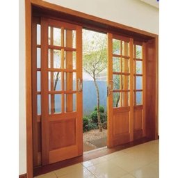 Porta Balcão de Madeira Modelo American 2,15(a)x3,00(l) C/fechadura - 1