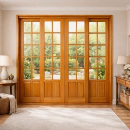 Porta Balcão de Madeira Modelo American 2,15(a)x3,00(l) C/fechadura - 1