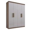 Ver imagem 1 de Guarda Roupa 4 Portas 3 Gavetas sem Pés Colibri Plus - D Doro Castanho/Off White