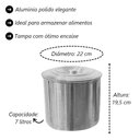 Ver imagem 5 de Kit Jogo Porta Mantimentos Lata Alumínio Polido 5 Peças