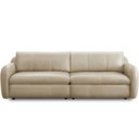 Ver imagem 2 de Sofá 4 Lugares para Sala de Estar Living Orgânico 276cm Eliot L06 Couro Bege Areia - Lyam Decor