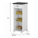 Ver imagem 3 de Armário Fruteira Talita 1 Gaveta e 3 Cestos Branco/preto