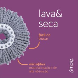 Refil para mop giratório giro fit de microfibra - Simplo - 3