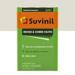 Tinta Acrilico Fosco Rende e Cobre Muito Branco Gelo 18l - Suvinil - 1