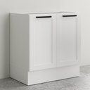 Ver imagem 2 de Balcão 80cm Branco em MDF com 2 Portas, Rodapé e 1 Prateleira - Tecnomobili