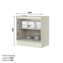 Ver imagem 3 de Balcão Fineze 80cm 2 Portas Areia – Henn