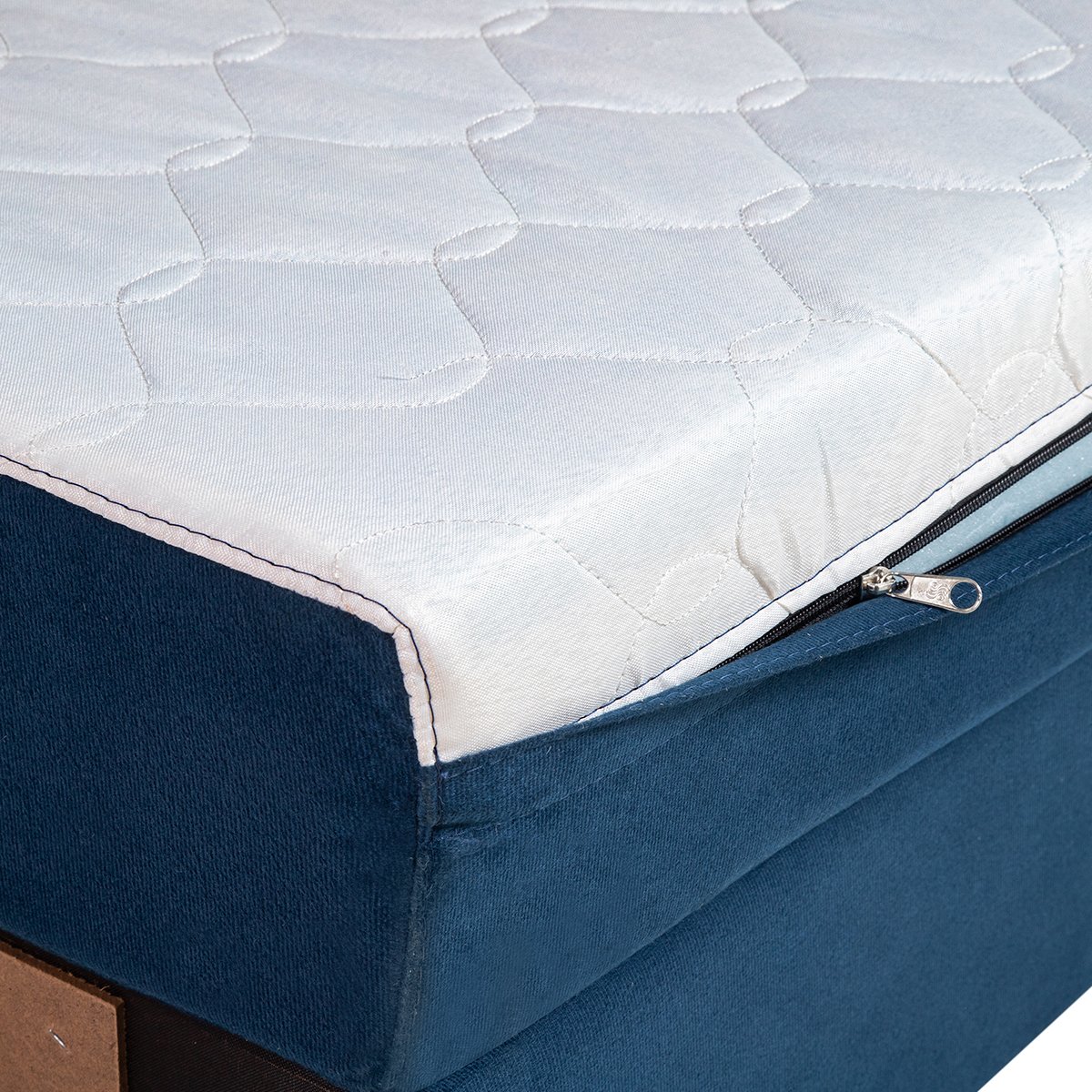 Sofá Cama Castor Casal Salerno Max Suede Azul - 4