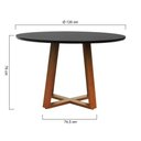 Ver imagem 2 de Mesa de Jantar Madri Madeira Maciça - Amêndoa Tampo 120 Laqueado Preto