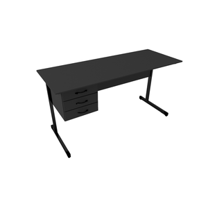 Mesa Escritório Economica com 3 Gavetas 1,50 X 0,60 - Preto