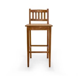 Kit 6 Banquetas Gourmet Rústica para Restaurantes em Madeira Maciça Bh - Natural - Bege - 3