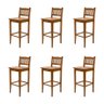 Kit 6 Banquetas Gourmet Rústica para Restaurantes em Madeira Maciça Bh - Natural - Bege - 1