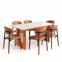 Ver imagem 3 de Conjunto de Jantar com Mesa Tali 180cm e 6 Cadeiras Ema CabeCasa MadeiraOriginals Marrom/Bege