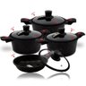 Jogo de Panelas Cerâmica Antiaderente Nebraska Preto 8 Peças - 1