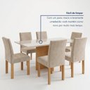 Ver mais imagens de Conjunto de Mesa de Jantar 6 Lugares com Tampo de Vidro Cinamomo e Off White