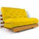 Ver imagem 1 de Sofá Cama Casal Futon Tokio Amarelo Madeira Maciça Cor Mel