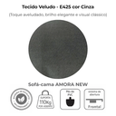 Ver imagem 6 de Sofa Cama 2 Lugares 138 Cm Amora New Veludo E425 Cinza Milani Store