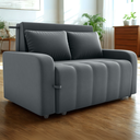 Ver imagem 2 de Sofa Cama 2 Lugares 138 Cm Amora New Veludo E425 Cinza Milani Store