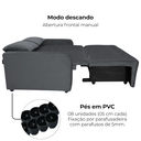 Ver imagem 7 de Sofa Cama 2 Lugares 138 Cm Amora New Veludo E425 Cinza Milani Store