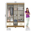 Ver imagem 4 de Guarda Roupa Casal 05 Portas 02 Gavetas Chale Briz Nature Off White