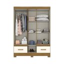 Ver imagem 3 de Guarda Roupa Casal 05 Portas 02 Gavetas Chale Briz Nature Off White