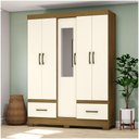 Ver imagem 1 de Guarda Roupa Casal 05 Portas 02 Gavetas Chale Briz Nature Off White