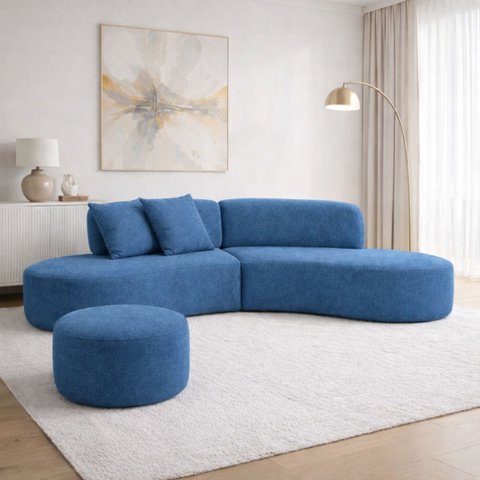 Sofá Virgínia 2,5m Estofado Suede Moderno Confortável Luxo