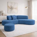 Ver imagem 1 de Sofá Virgínia 2,5m Estofado Suede Moderno Confortável Luxo