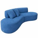 Ver imagem 3 de Sofá Virgínia 2,5m Estofado Suede Moderno Confortável Luxo
