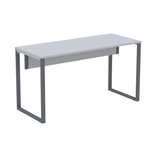 Mesa Escritório P25 Tub Pandin 134 Cm (larg) Tampo Mdp Cinza Pé Aço Tubular Grafito